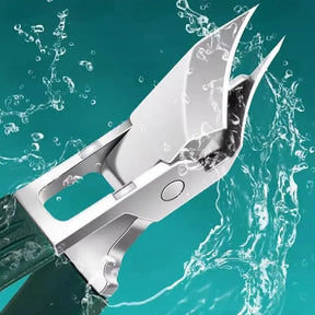 Conjunto 3pcs Cortador em Aço Inox Lamina curva para Unhas Gel, Grossas e Encravadas + Estojo Com Lixa e Levantador de Cutícula.